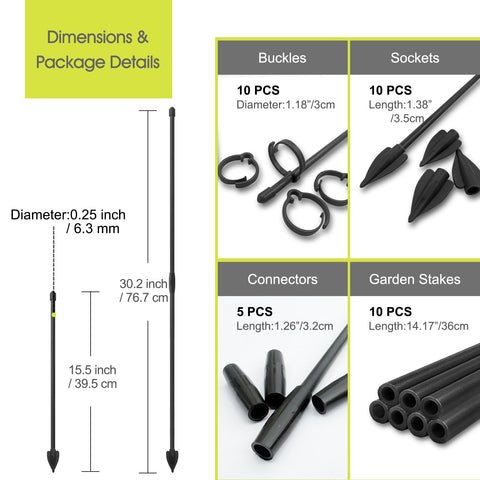 RIFNY adjustable clips securely cradle stems without damage as plants grow taller.