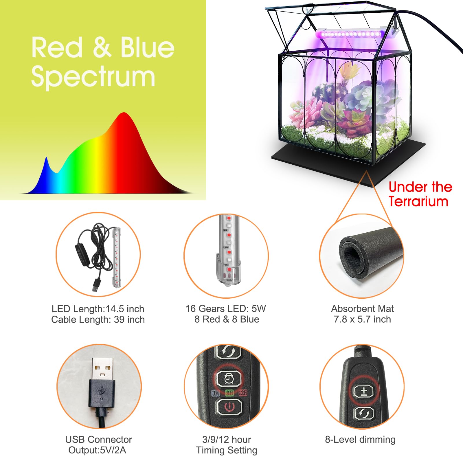 RIFNY terrarium lid prop rod for easy watering and viewing