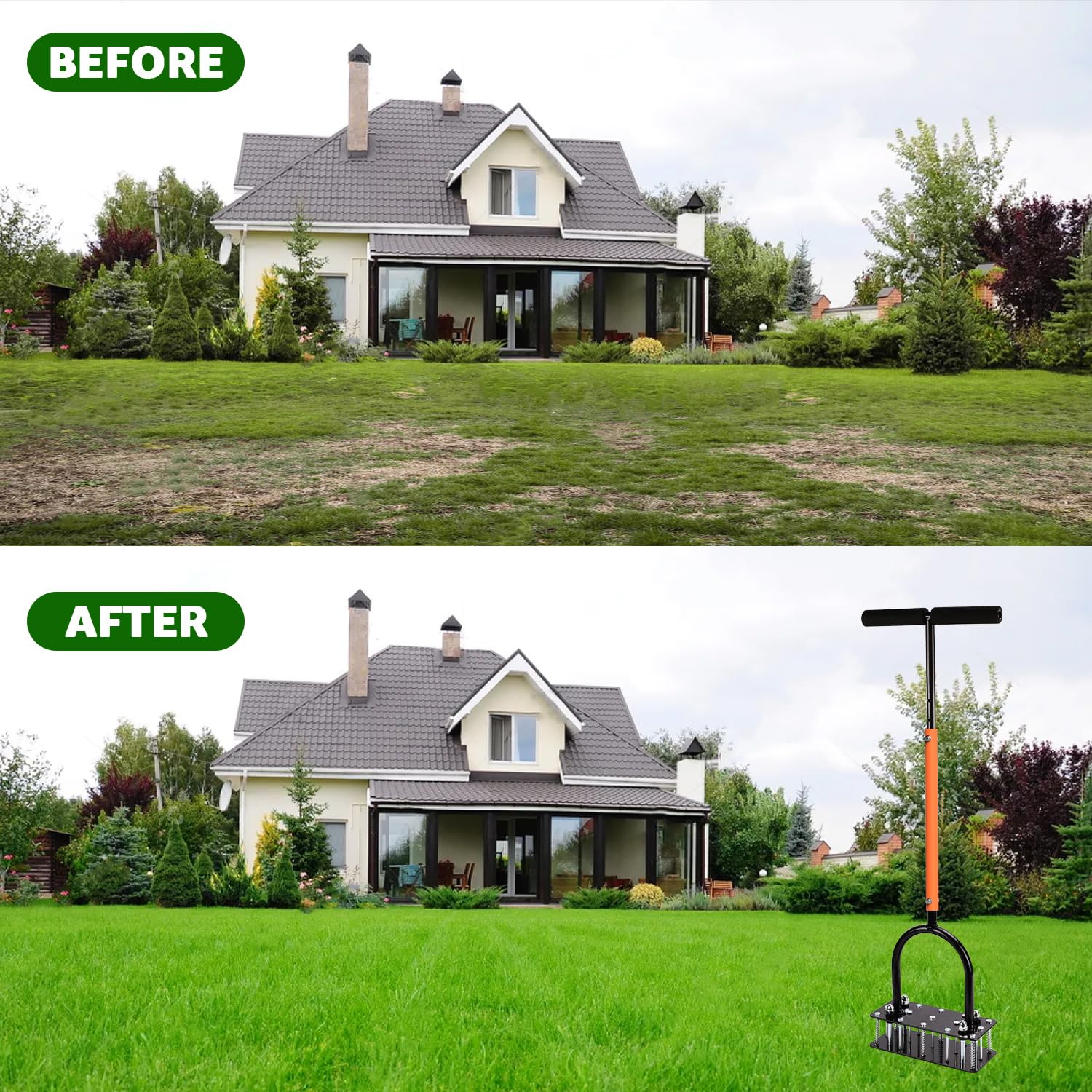 RIFPOD Lawn Aerator storage and portability for easy maintenance