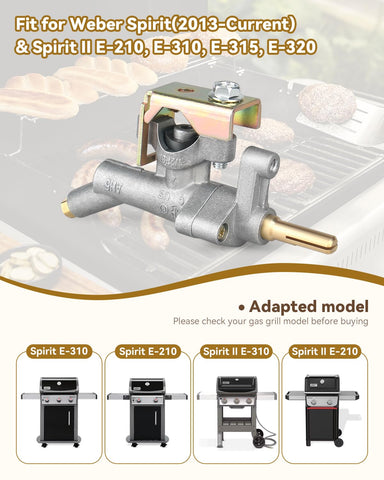 Rigshru Weber Spirit compatible valve installation shows quick-fit capability for easy grill upgrades.