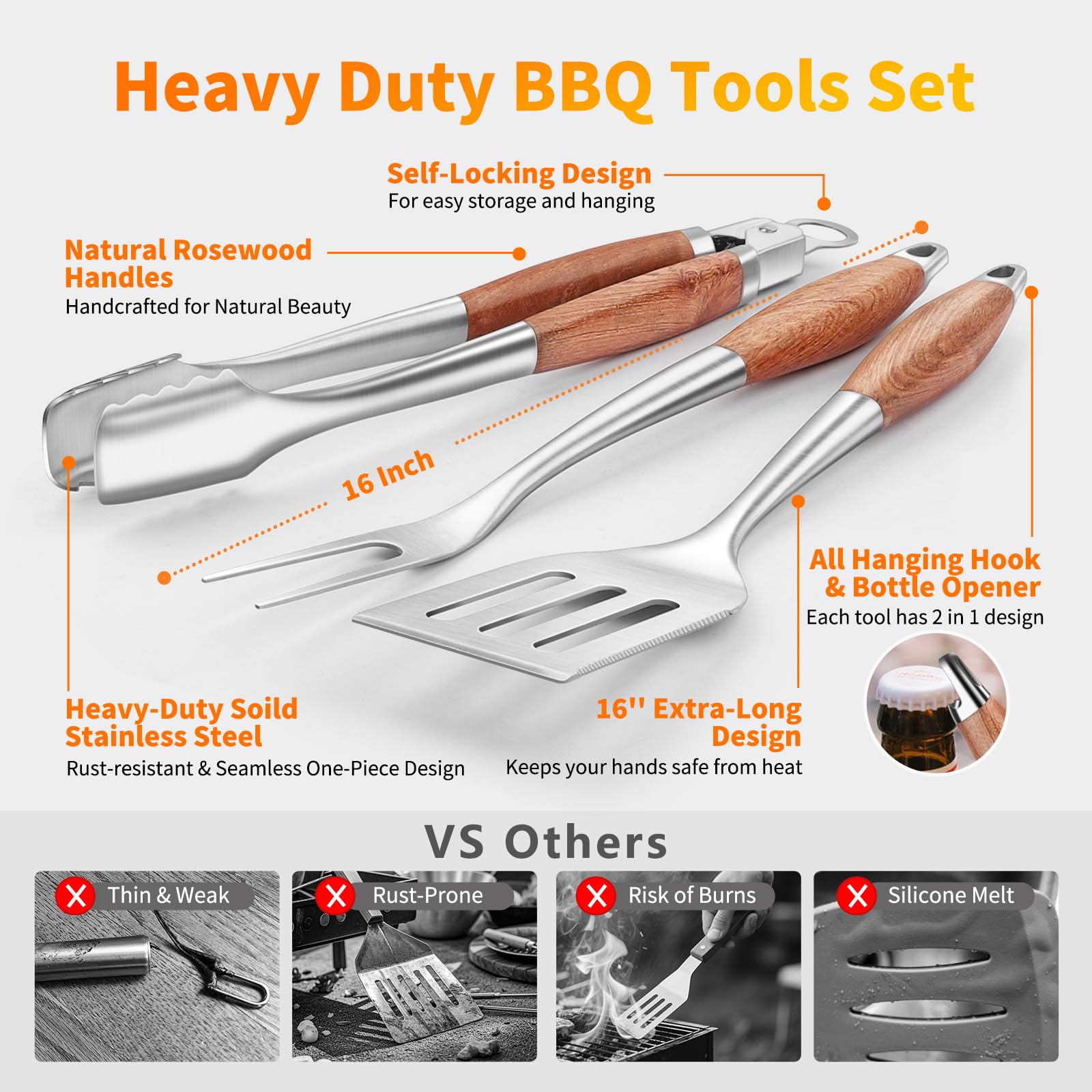 RIKOJUXI 16-inch fork for steady turning of thick cuts.