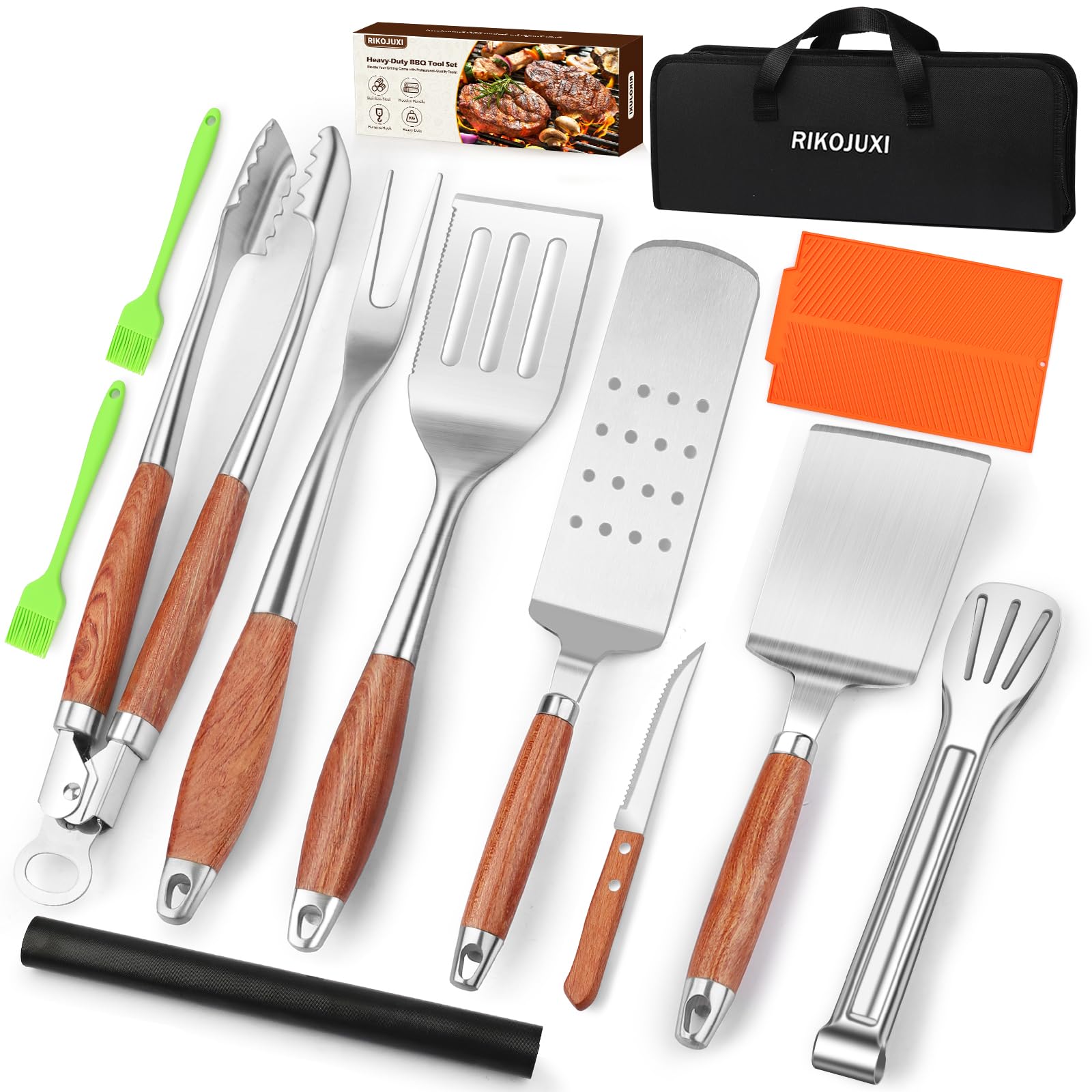 RIKOJUXI 16-inch spatula for safe, precise flipping and control.
