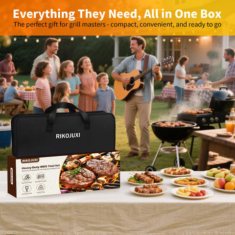 RIKOJUXI non-stick grill mats for easy food release and cleanup.