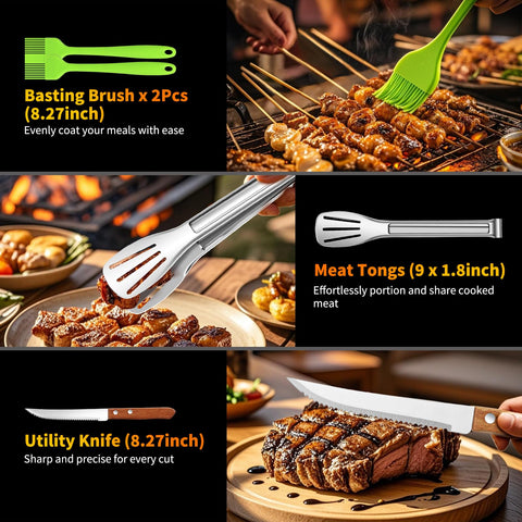 RIKOJUXI silicone basting brush for even sauce coverage.