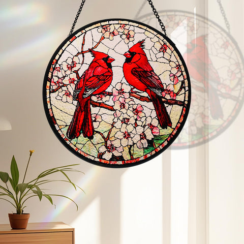 Riletese cardinal sun catcher on wall display for bright interior accent.