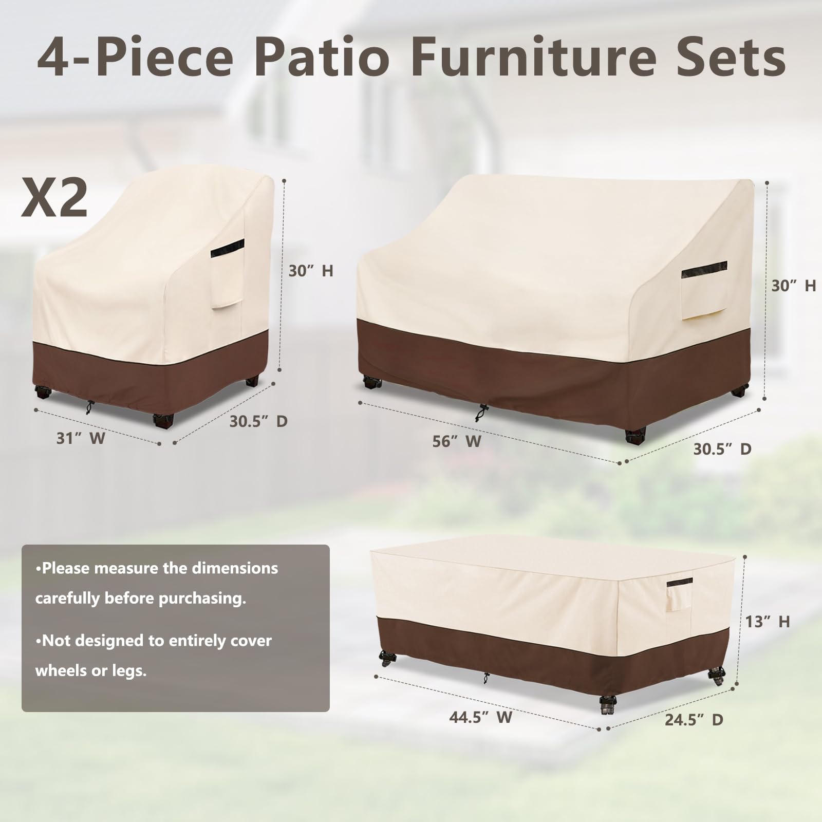 Rileytee patio coffee table cover shields table from rain and debris