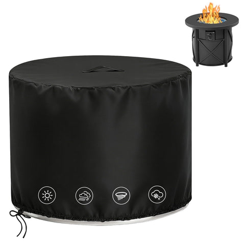 Rilime fire pit cover round 30x25 on Bali Outdoors pit protects from weather