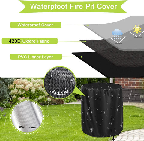 Rilime fire pit cover top handle closeup for easy removal