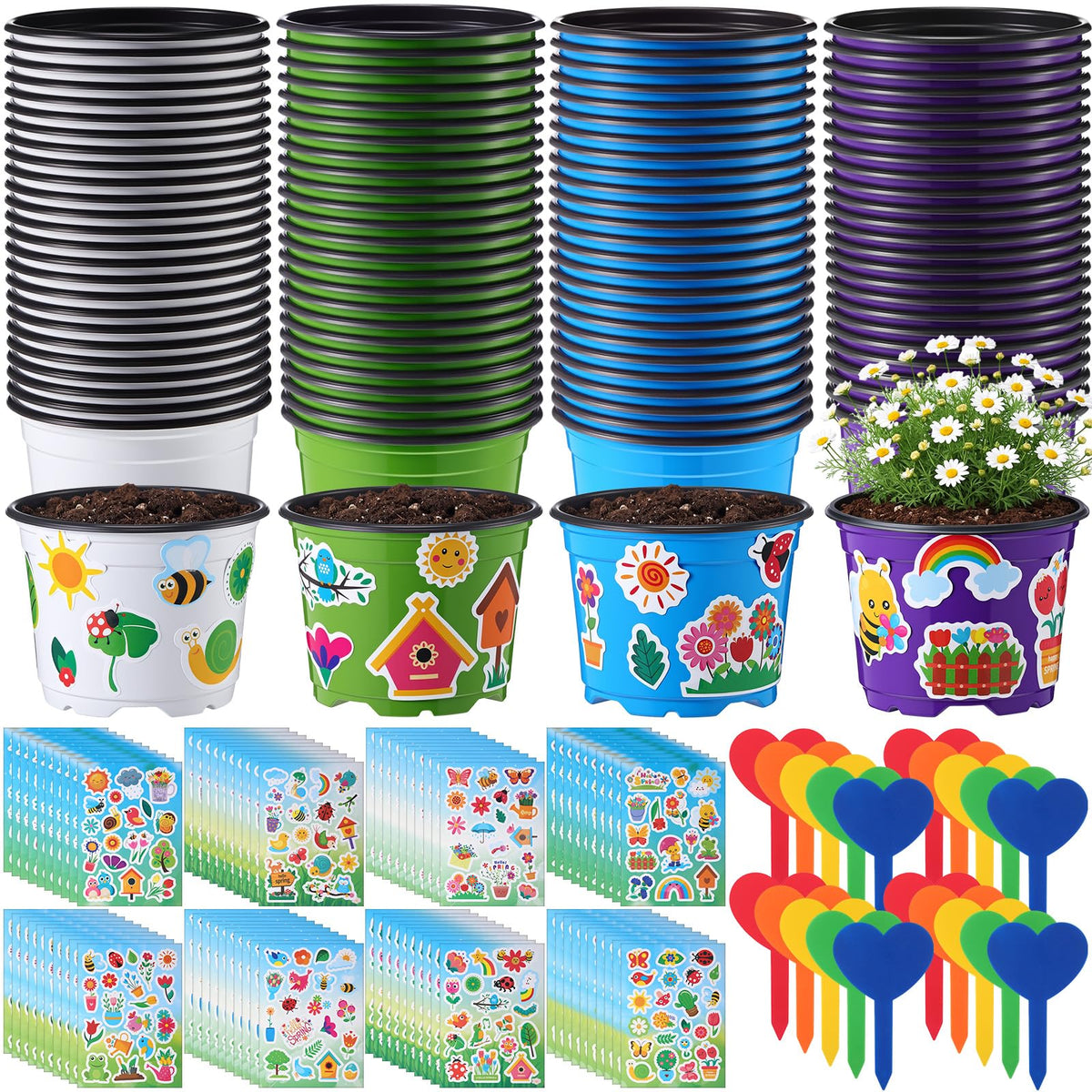 RimCereal colorful flower pots for planting projects and bright displays.