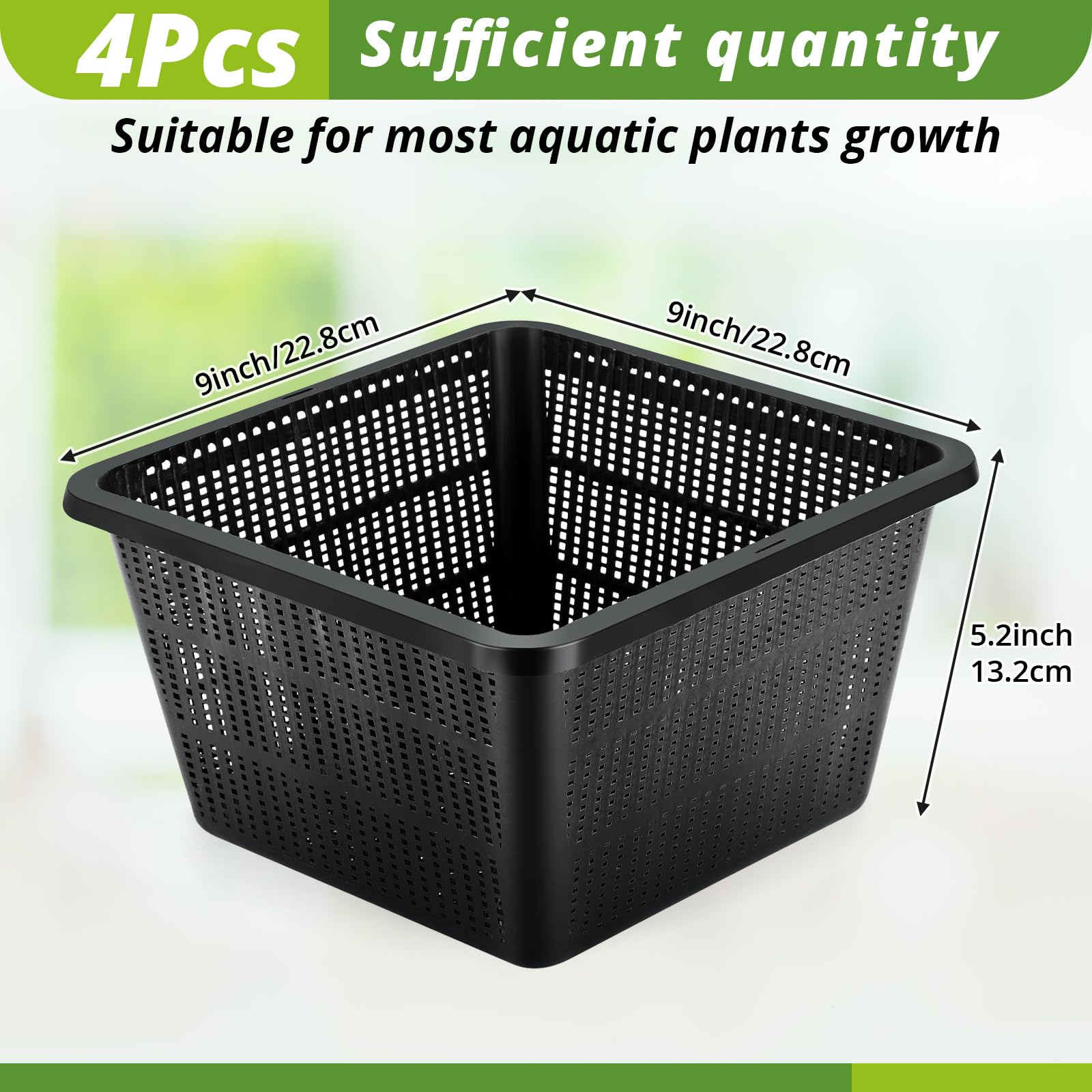 RimCereal flat-bottom basket provides stable placement on pond floors or stands.