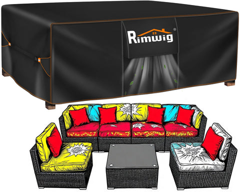 Rimwig extra-large patio furniture cover waterproof protection for rain and aging furniture