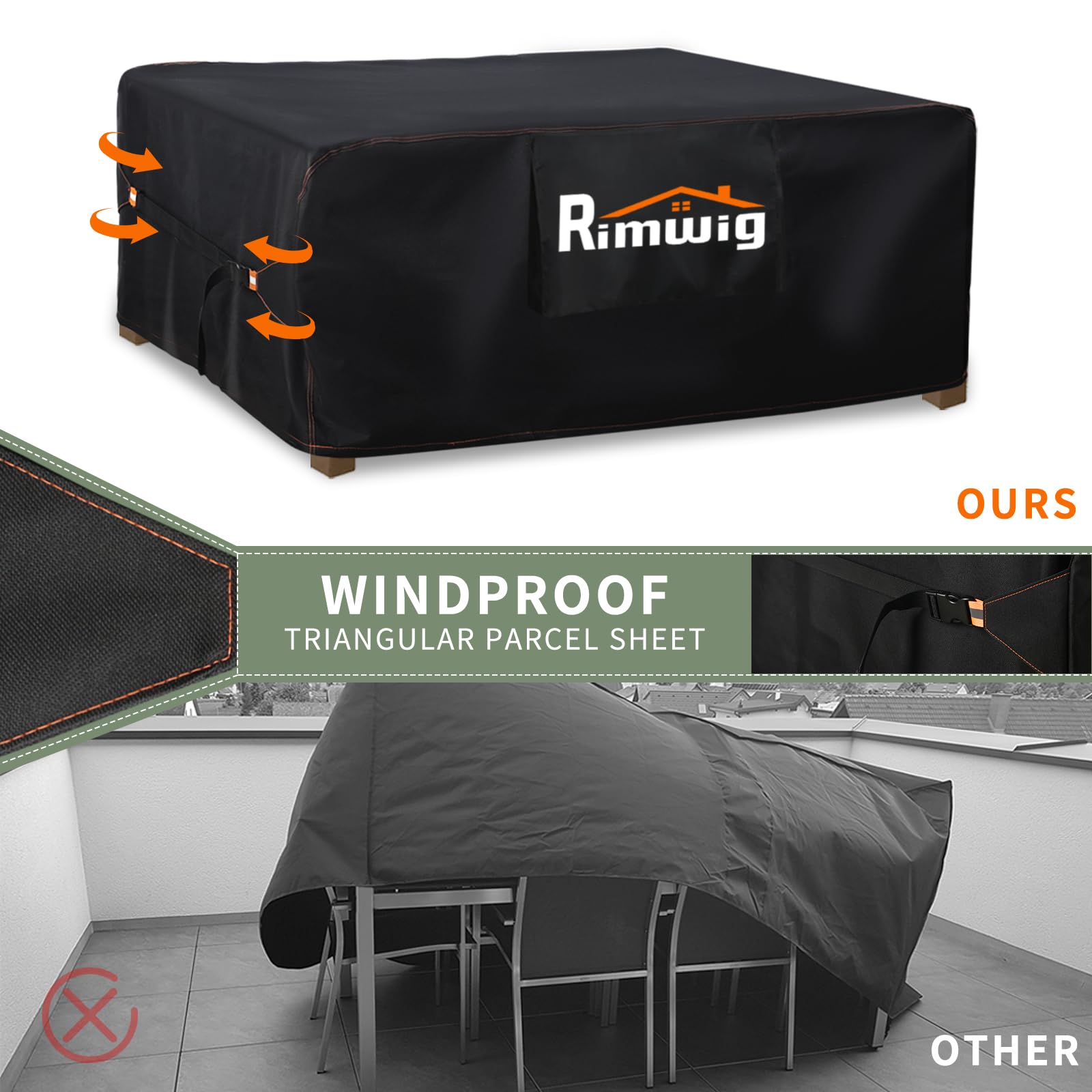 Rimwig waterproof coating and taped seams highlight enhanced rain protection on corners