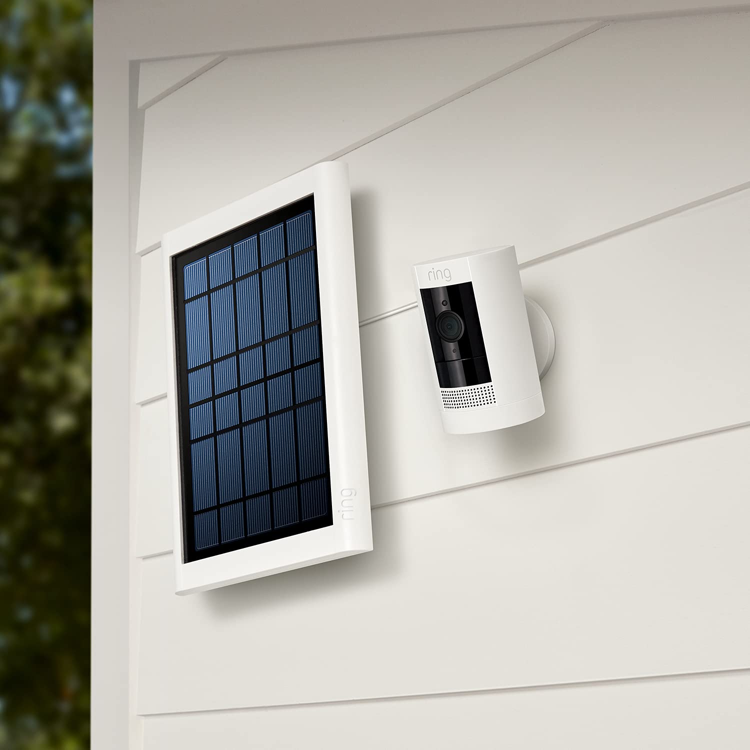 Ring solar panel with adjustable mounting bracket offers flexible placement
