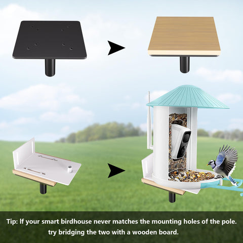 RINLAIN outdoor bird feeder pole in a garden setting