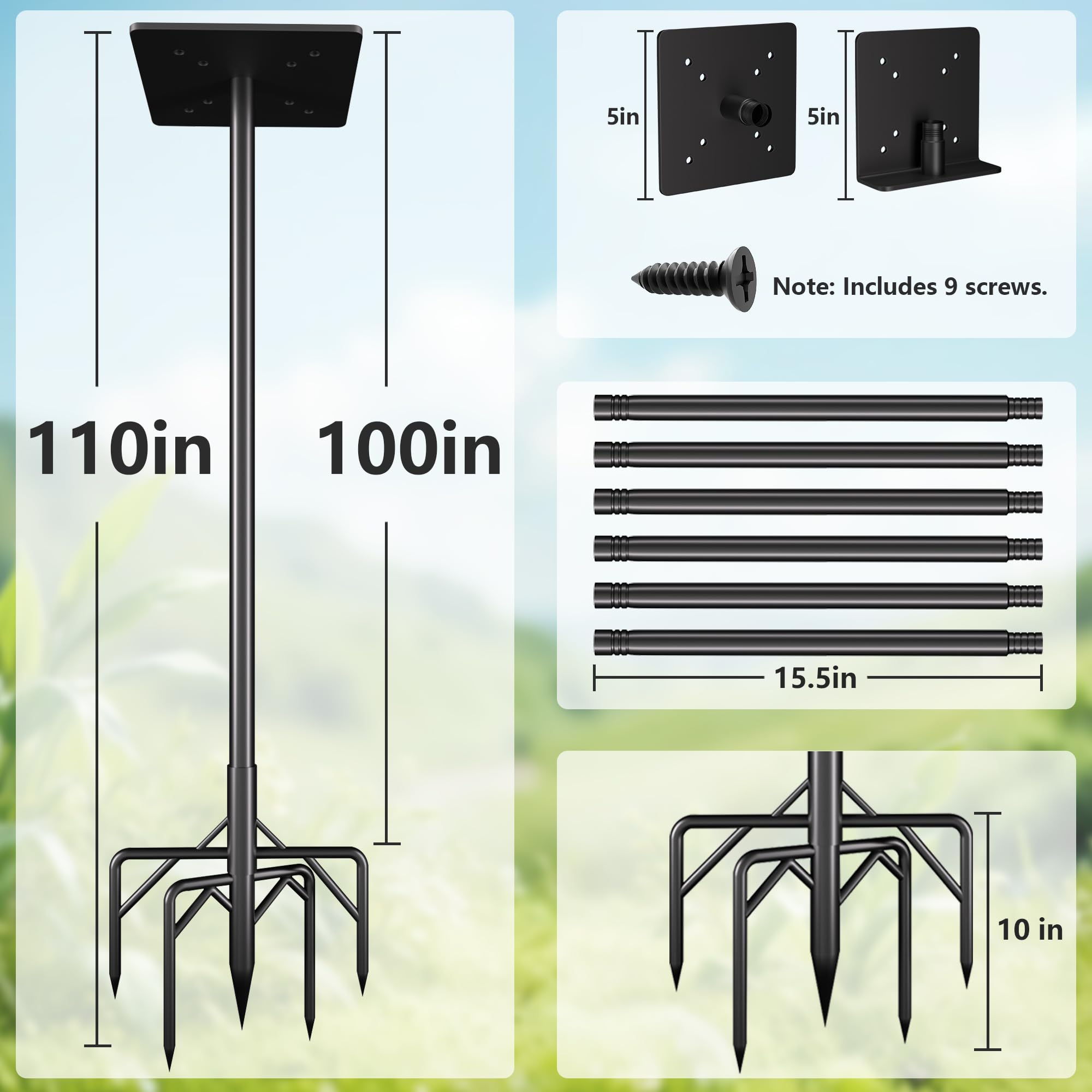 RINLAIN five-prong base demonstrates stability for windy outdoor setups