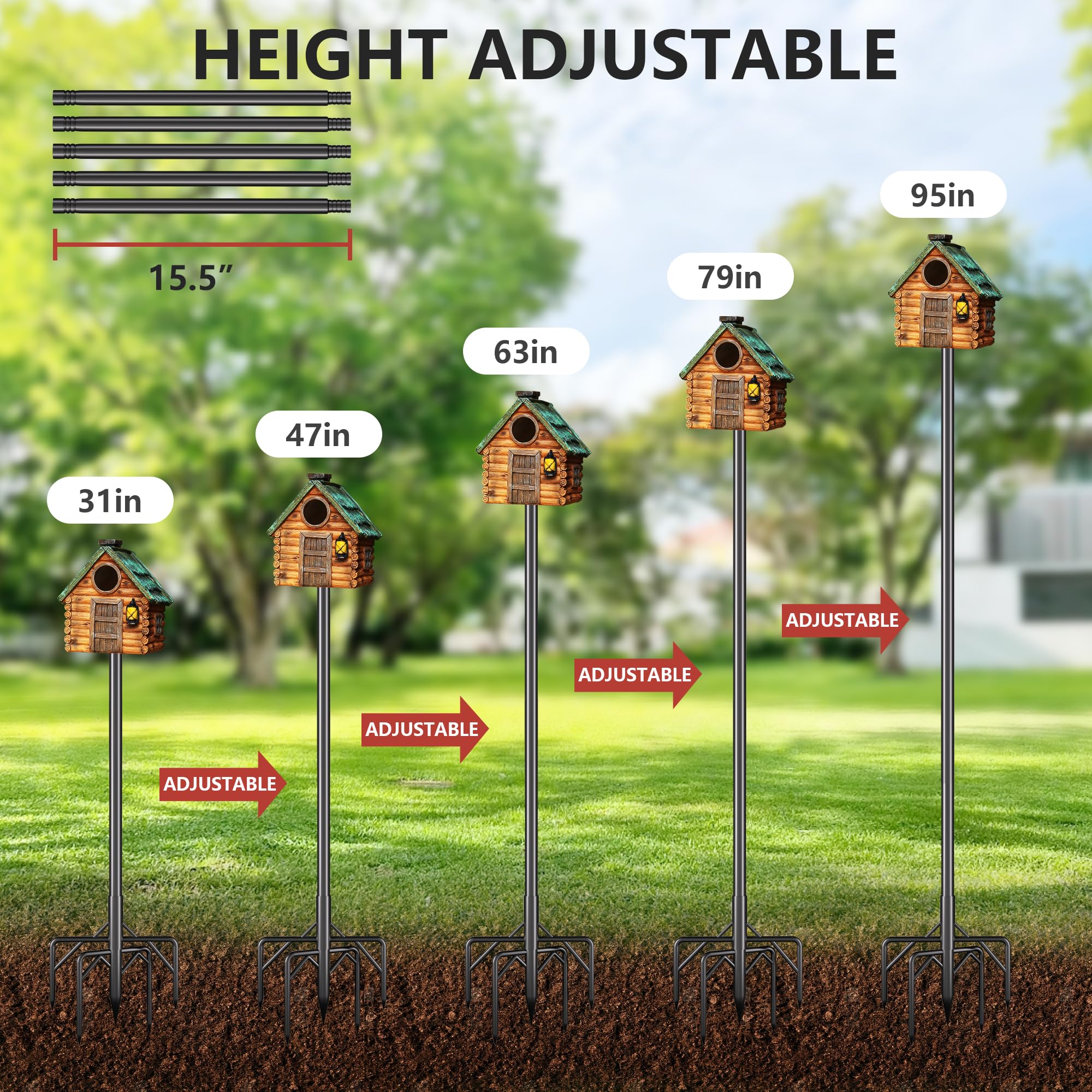 RINLAIN outdoor garden pole enhances bird watching