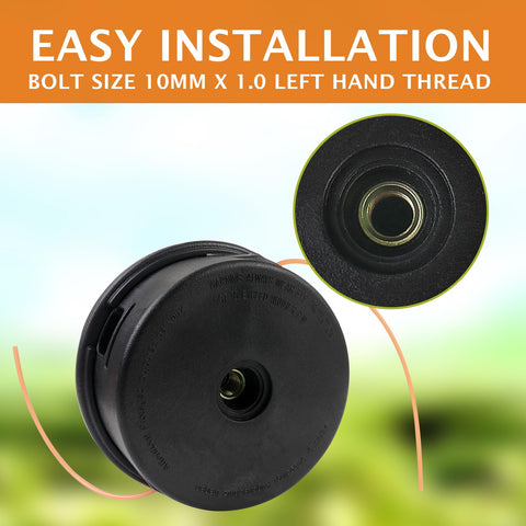 Rinlius 25-2 trimmer head bump feed compatibility chart showing fits for Stihl FS models