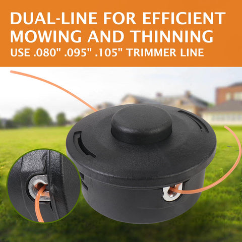 Rinlius 25-2 trimmer head bump feed uses durable line for consistent cutting outcomes