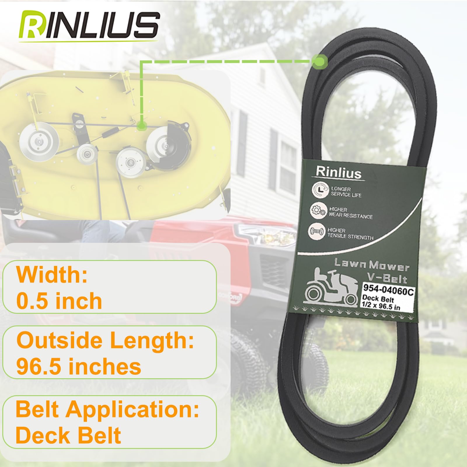 Rinlius packaged belt with 954-04060 part details