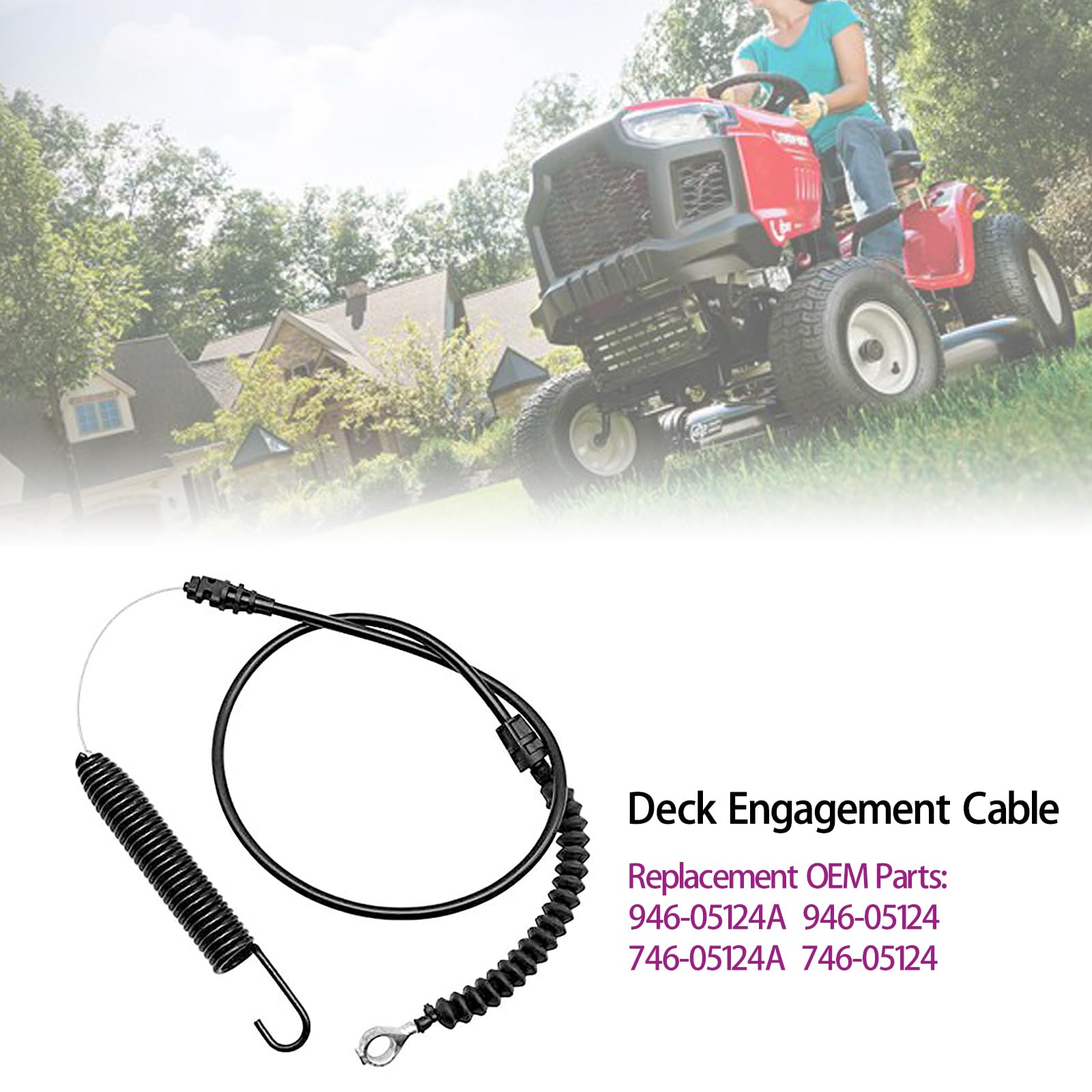 Rinlius blade engagement cable for 946-05124, reliable engagement on compatible mowers