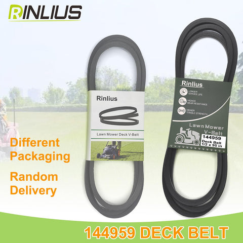 Rinlius 1/2 x 95 inch belt in action on a 42 inch deck