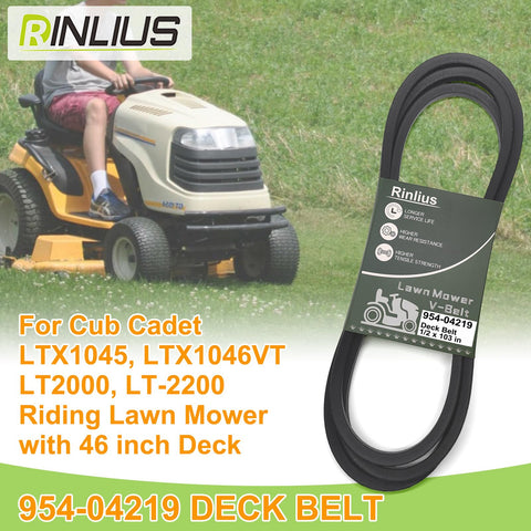 Rinlius 954-04219 belt dimensions show 1/2 inch by 103 inch for proper fit