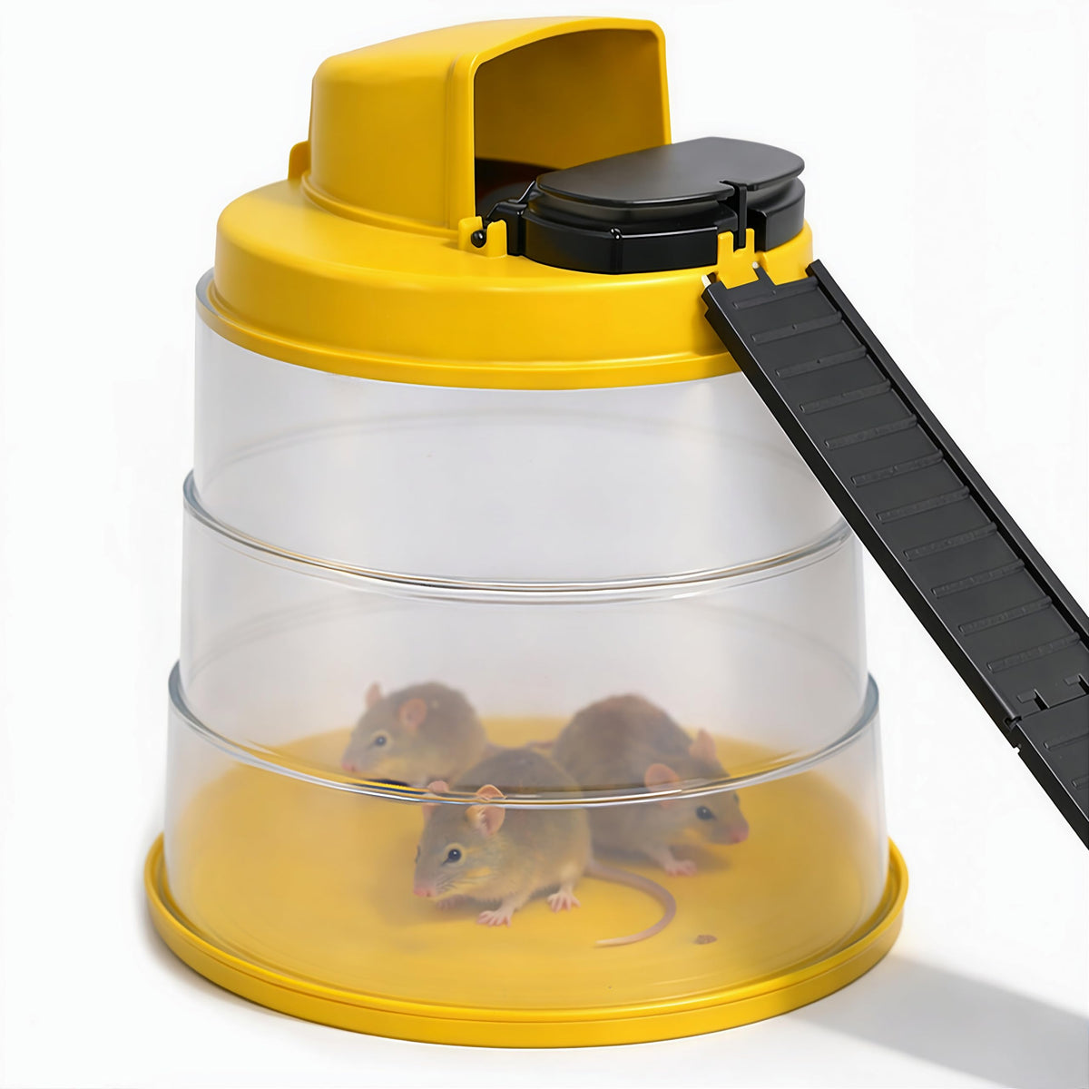 RinneTraps Flip N Slide mousetrap with bucket included for indoor use.