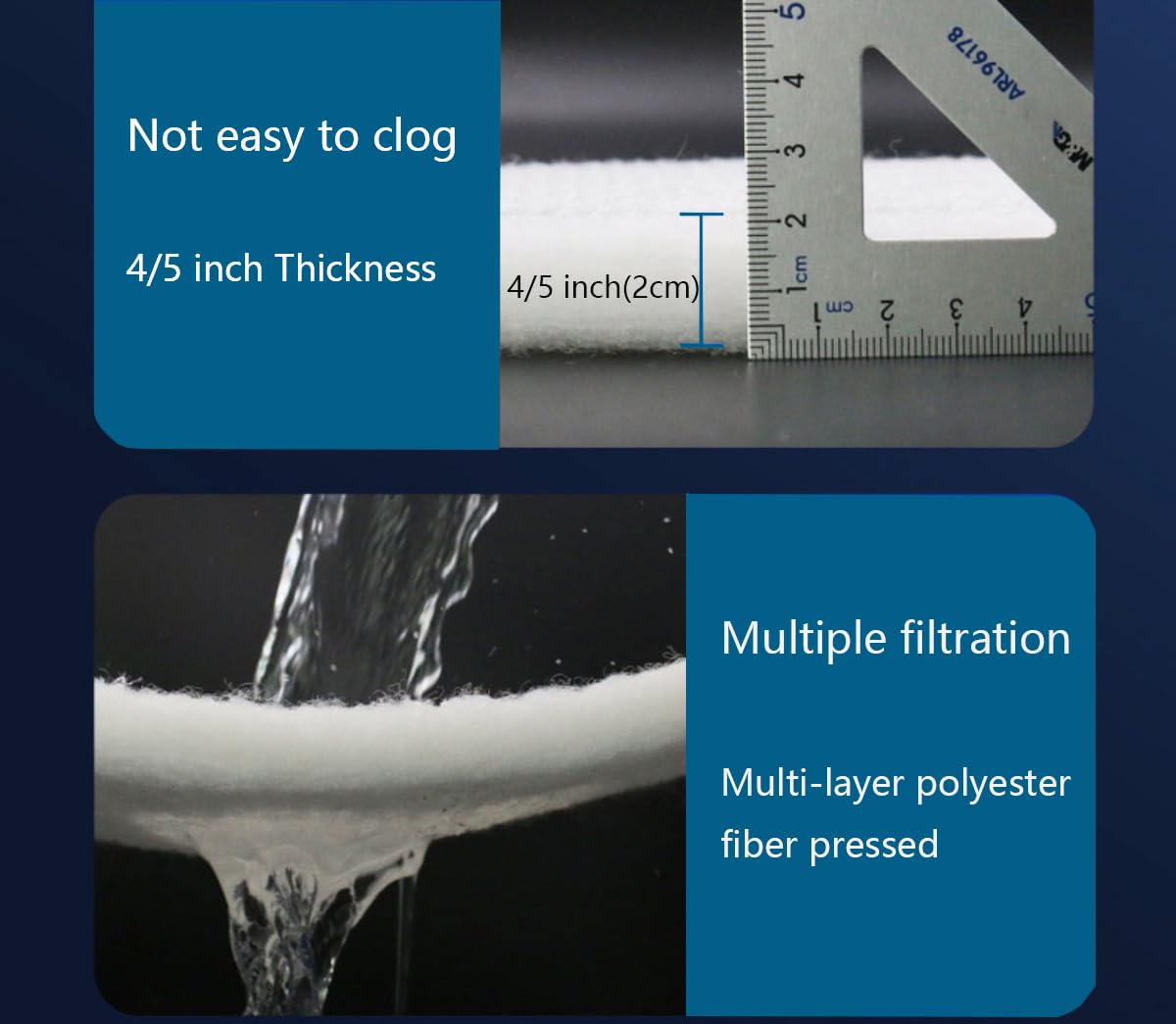 RINOO cut-to-fit filter pad demo illustrating easy trimming to size