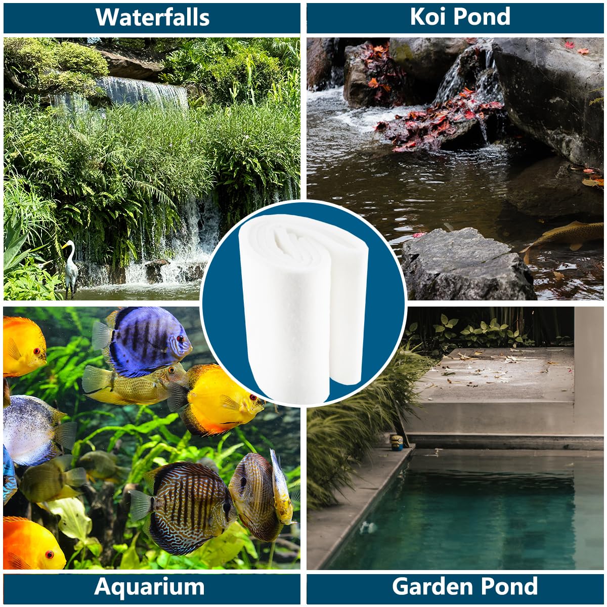 RINOO pond filter pad improving water clarity in ponds and aquariums