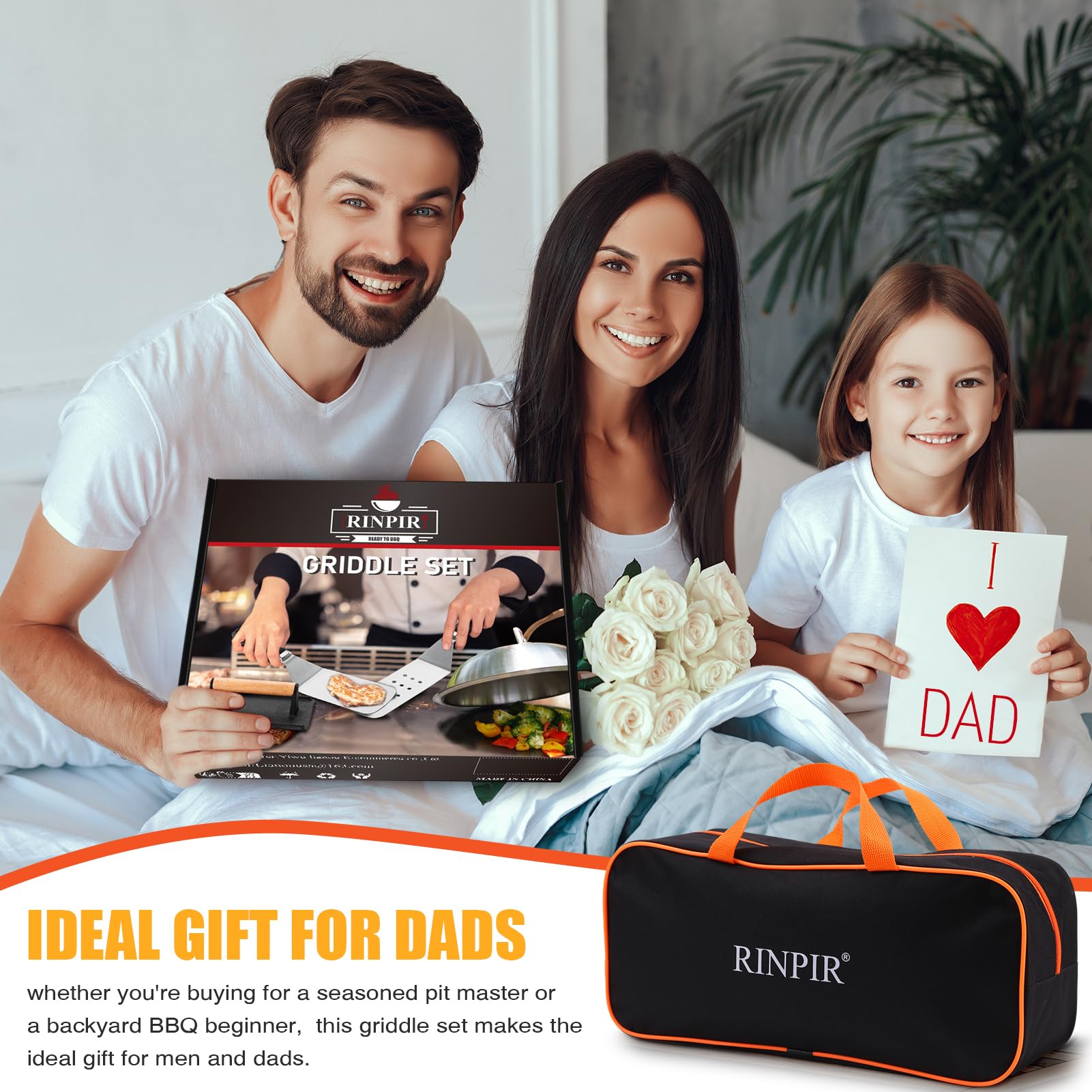 RINPIR long spatula – precision flipping on flat top grills.