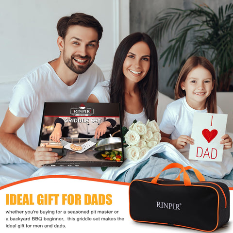 RINPIR long spatula – precision flipping on flat top grills.