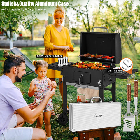 RINPIR skewers and corn holders for efficient grill prep