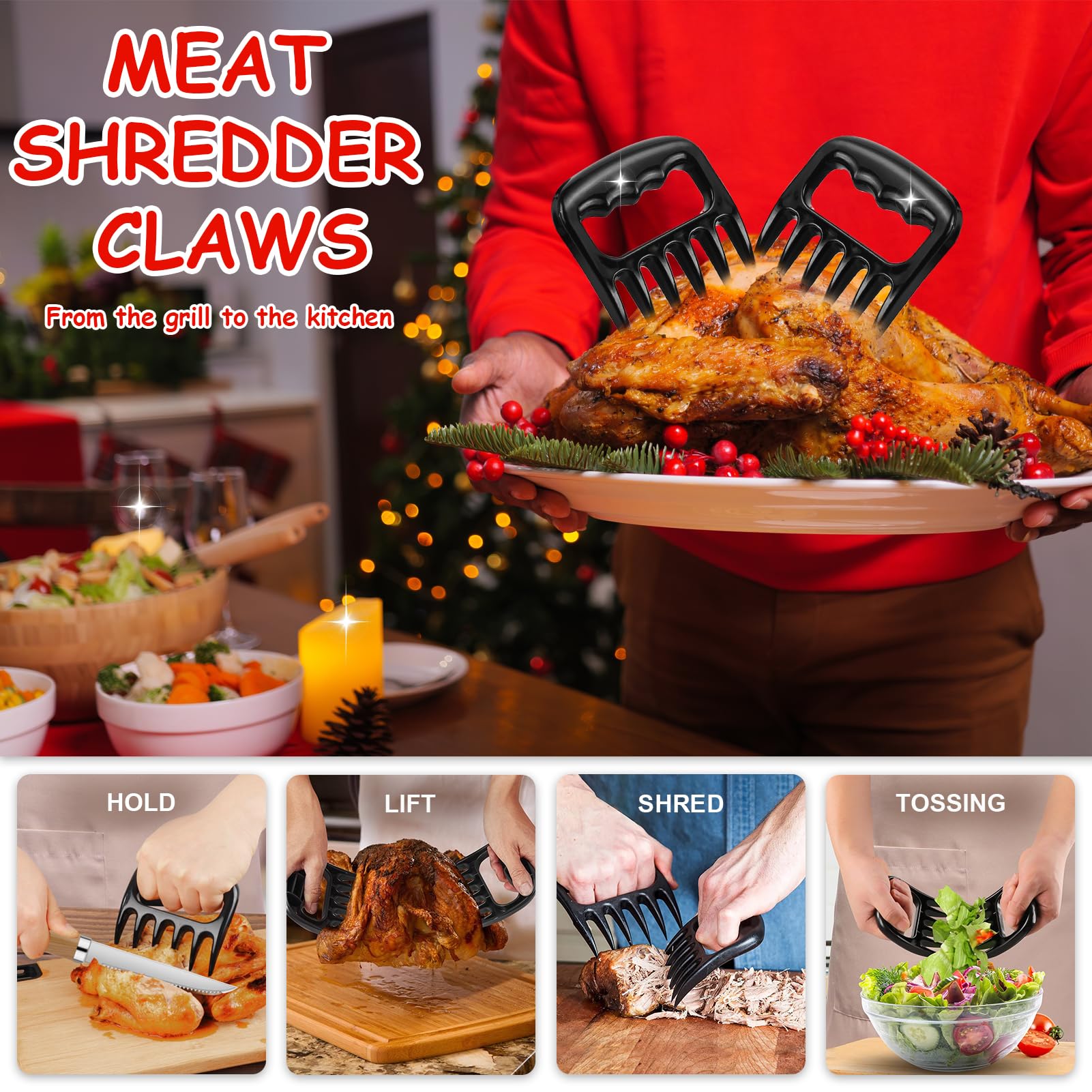 RINPIR stainless steel BBQ tools with long handles for safer grilling