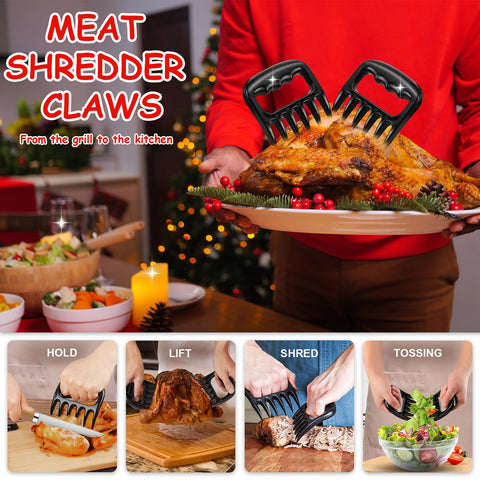 RINPIR stainless steel BBQ tools with long handles for safer grilling