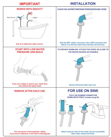 Rinseroo outdoor rinse accessory enables quick garden hose washing.
