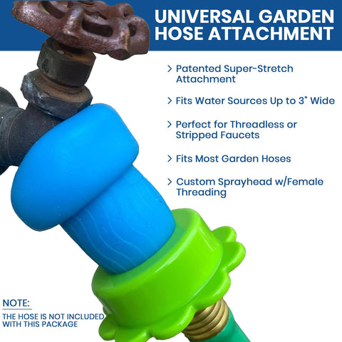 Rinseroo sprayhead for outdoor rinsing with adjustable flow.