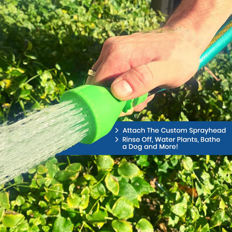 Rinseroo universal faucet-to-hose adapter fits a wide range of spouts.