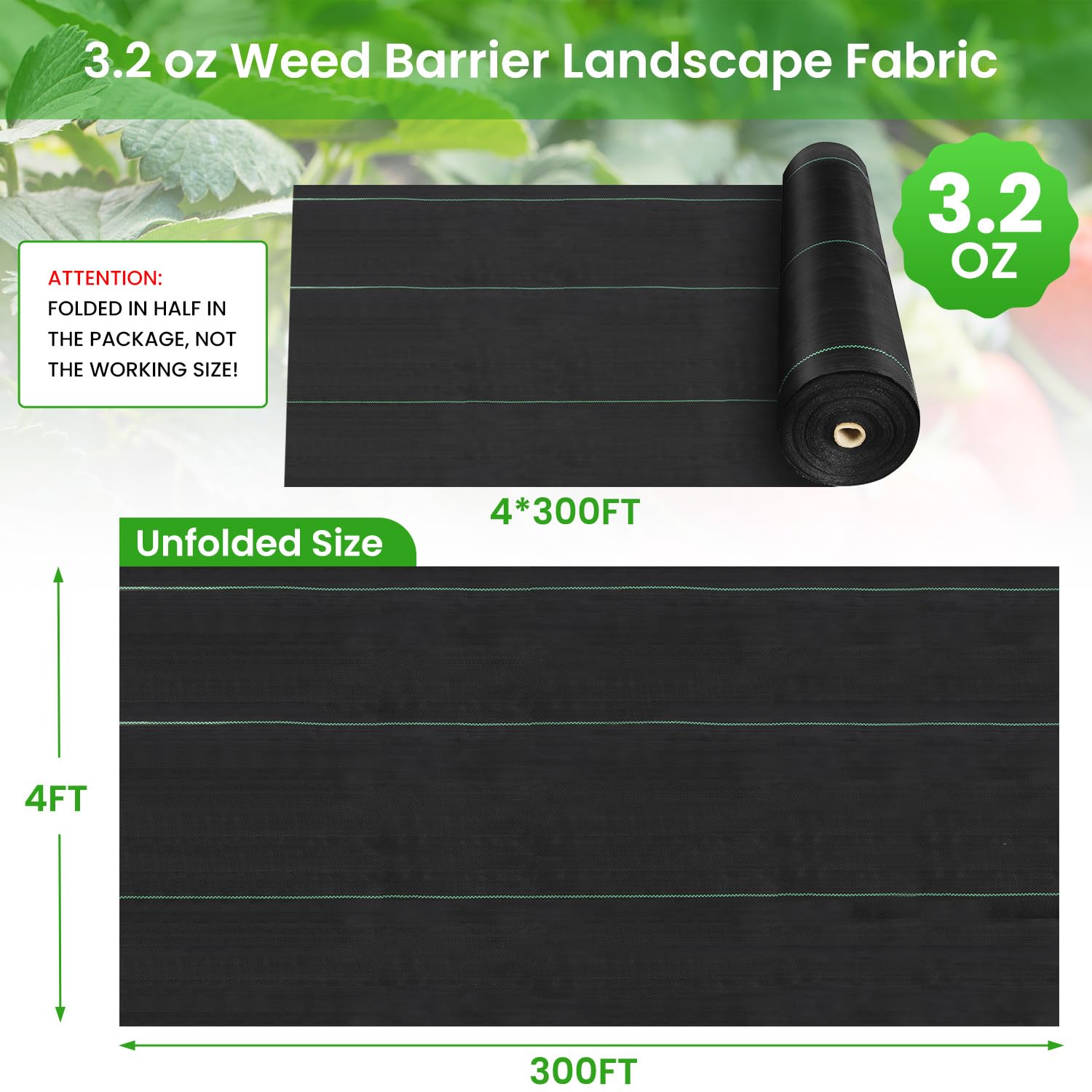 Rintea 3.2oz weave closeup shows durable lattice that suppresses weeds.