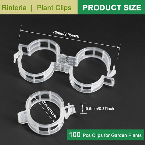 Rinteria plant-support clips with clip-on design simplify training of climbing vines.