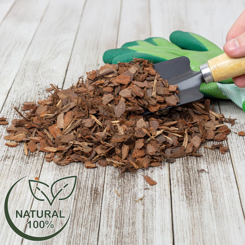 Rio Hamza pine bark mulch nuggets top-dressing for tidy garden beds.