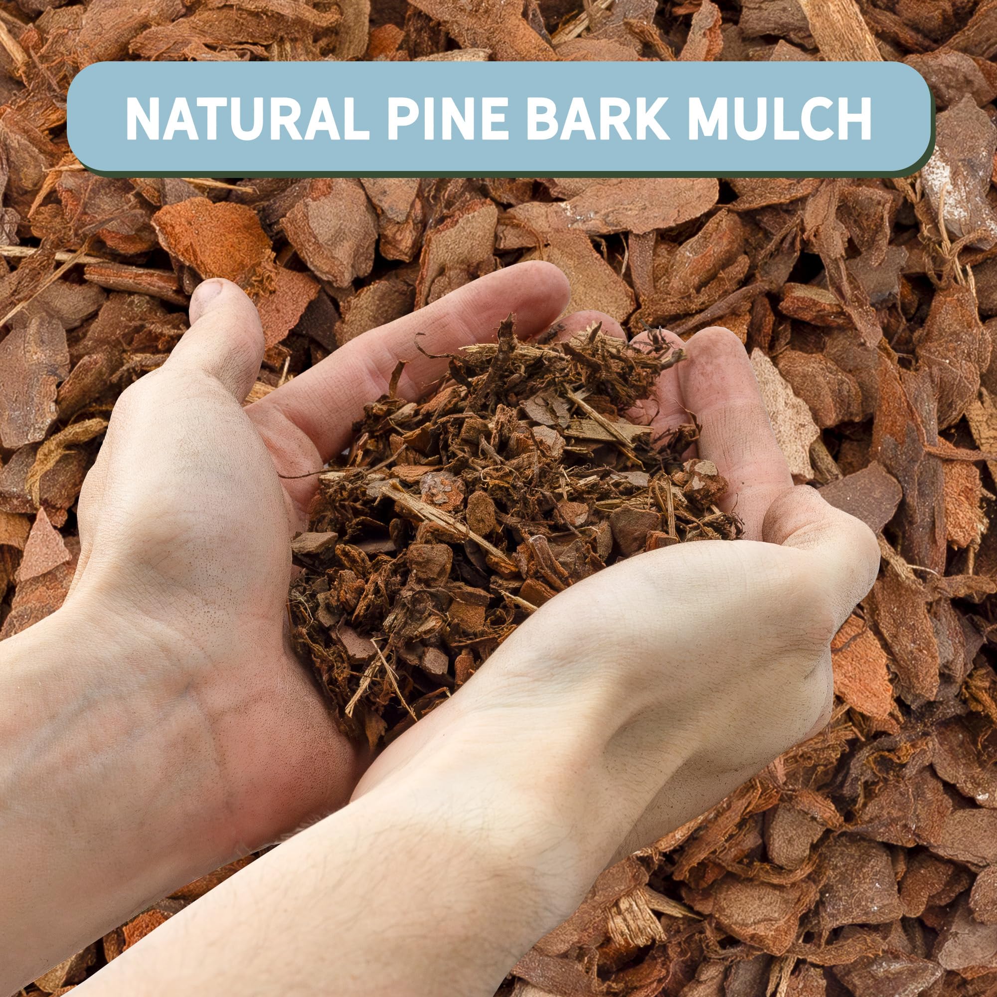 Rio Hamza pine bark mulch nuggets half-inch pieces close-up for soil aeration.