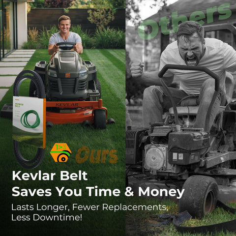 RIODRIVE 607400 neoprene Kevlar-infused belt shows all-weather resilience for versatile mowing.