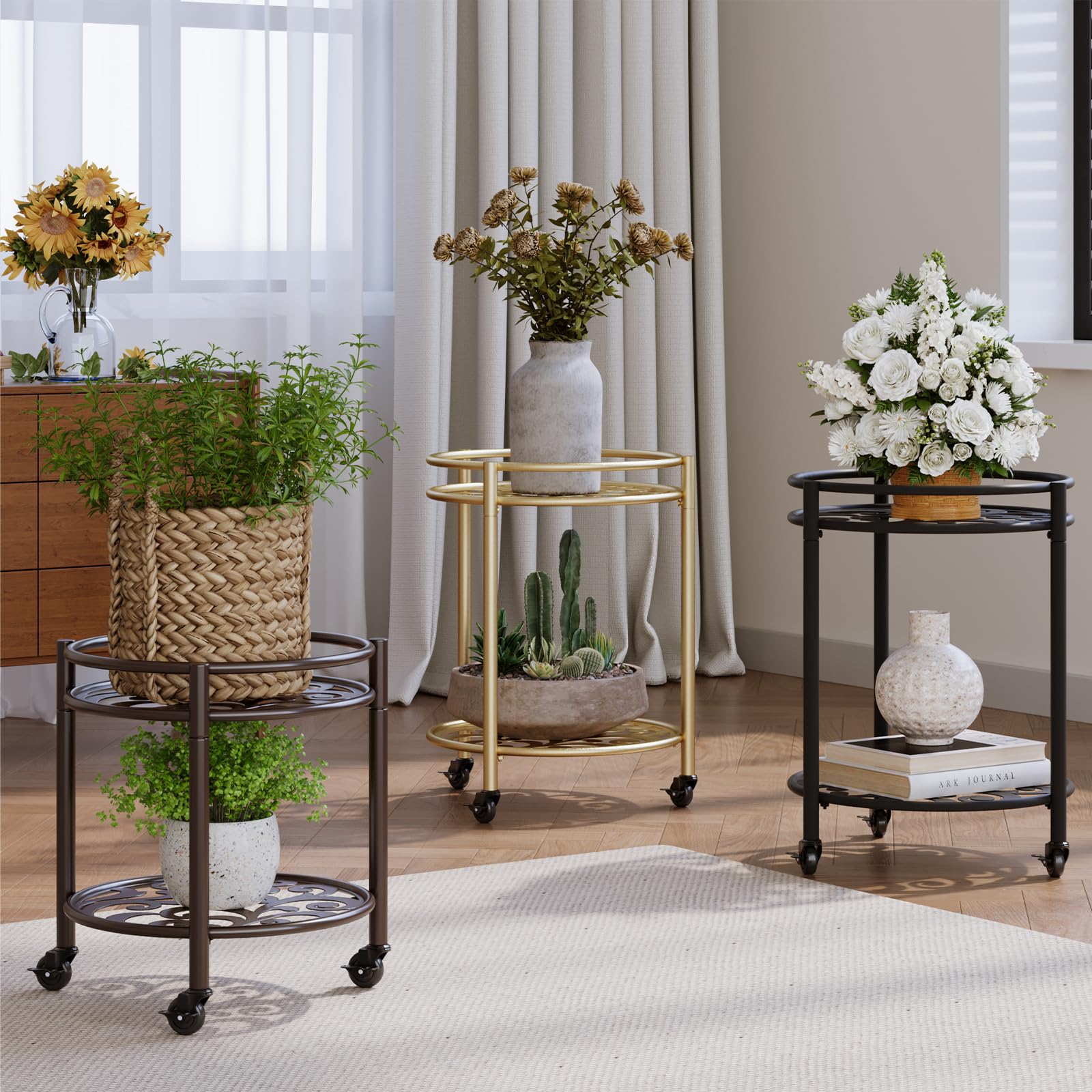 Rioneta double-layer design maximizes display while saving floor space.