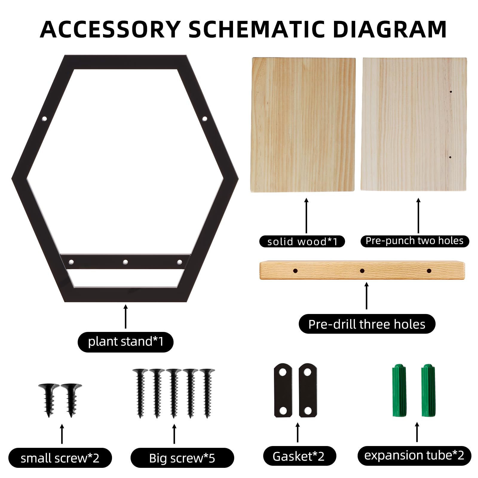 Rioneta easy-assembly wall planters with hardware for quick setup