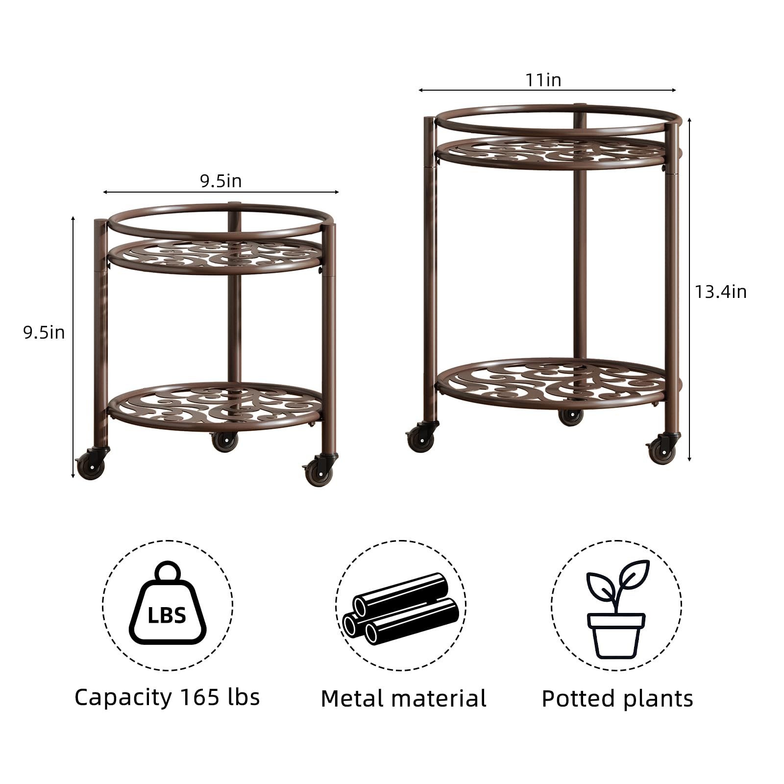 Rioneta lower shelf showing space for small pots and tools