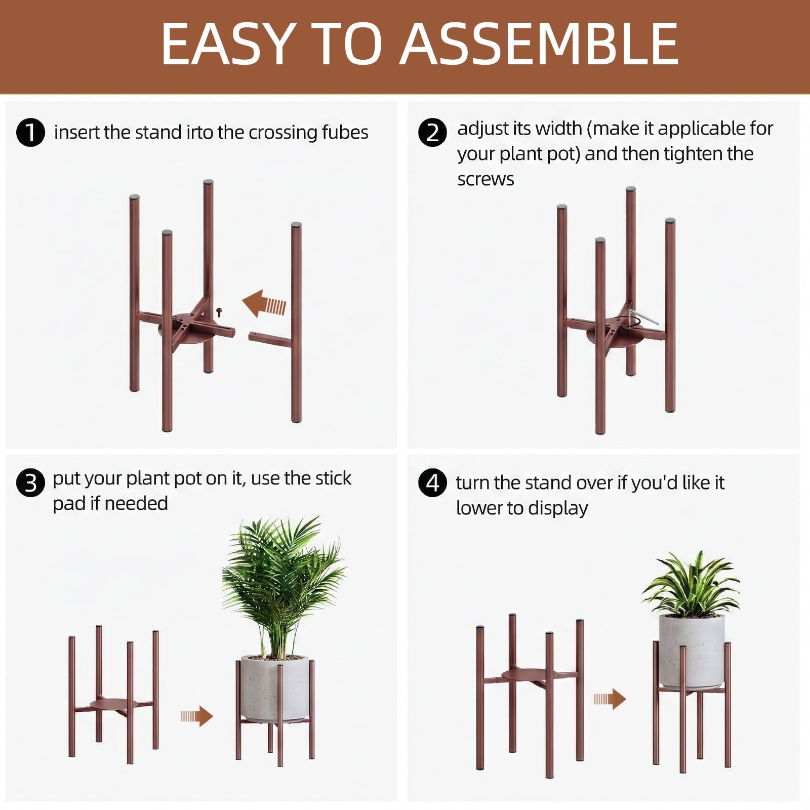 Rioneta plant stand anti-slip feet protect floors while displaying plants