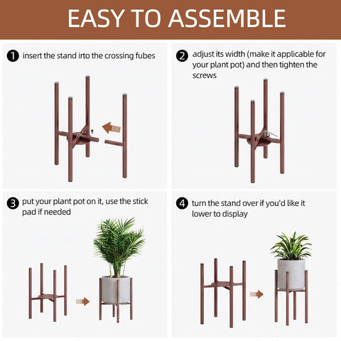 Rioneta plant stand anti-slip feet protect floors while displaying plants