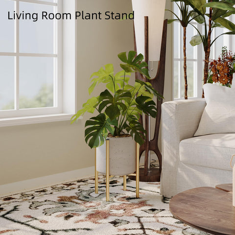 Rioneta heavy-duty plant stand features sturdy metal construction for lasting outdoor use.