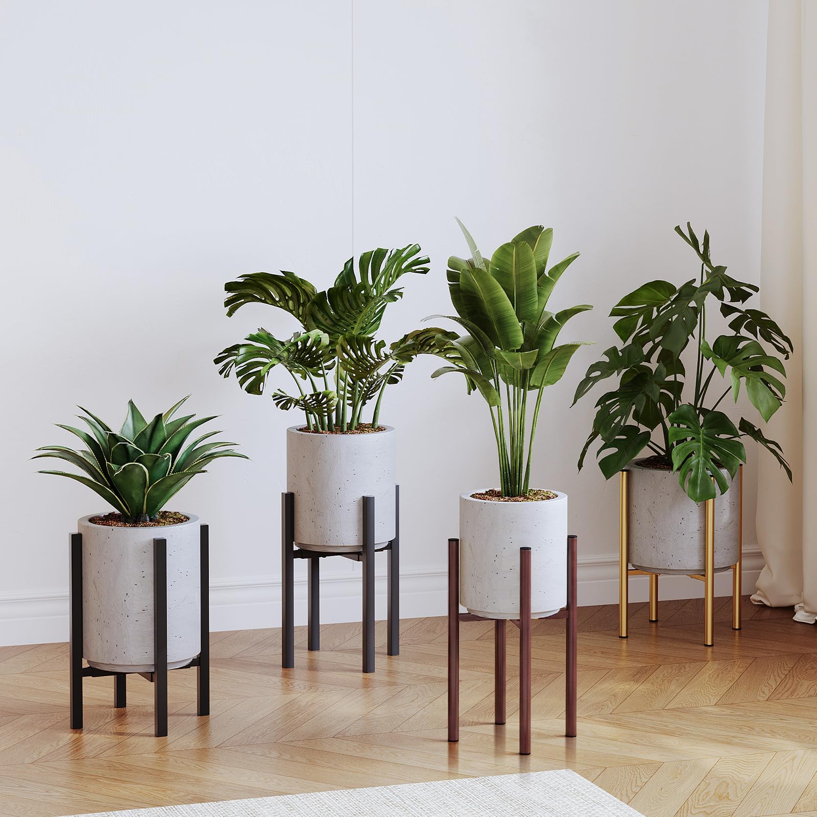 Rioneta plant stand shows heavy-duty iron construction supporting up to 160 lbs