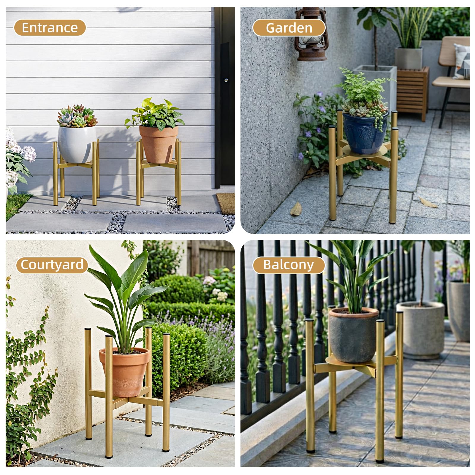 Rioneta plant stand suitable for both indoor and outdoor spaces.